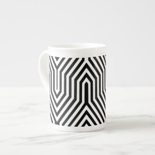 Art Deco Geometric - Schwarzweiß Porzellantasse