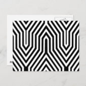 Art Deco Geometric - Schwarzweiß Postkarte (Vorne/Hinten)