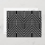 Art Deco Geometric - Schwarzweiß Postkarte (Vorne/Hinten)
