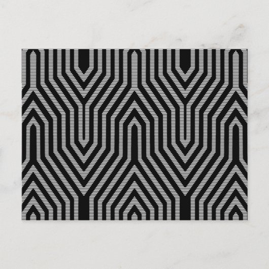 Art Deco Geometric - Schwarzweiß Postkarte (Vorderseite)