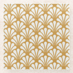 Art Deco Geometric Sea Muschel Glasuntersetzer