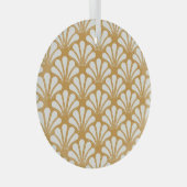 Art Deco Geometric Sea Muschel Ornament Aus Glas (Vorderseite Rechts)