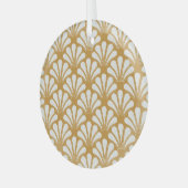 Art Deco Geometric Sea Muschel Ornament Aus Glas (Vorderseite links)