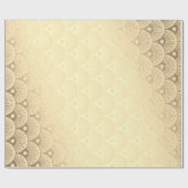 Art Deco Geometric Seashells Gold Foxier Geschenkpapier (Flach)