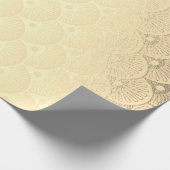 Art Deco Geometric Seashells Gold Foxier Geschenkpapier (Ecke)