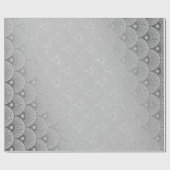 Art Deco Geometric Seashells Silver Gray Graphite Geschenkpapier (Flach)