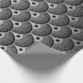 Art Deco Geometric Seashells Silver Ornament Geschenkpapier (Ecke)
