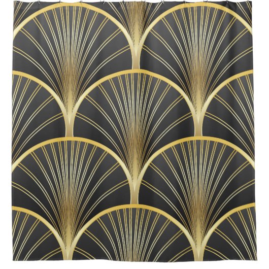 Art Deco Geometric Texture Illustration Duschvorhang (Vorderseite)