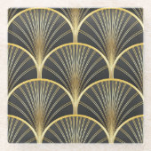 Art Deco Geometric Texture Illustration Glasuntersetzer (Vorderseite)