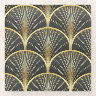 Art Deco Geometric Texture Illustration Glasuntersetzer