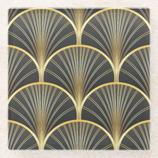 Art Deco Geometric Texture Illustration Glasuntersetzer (Vorderseite)