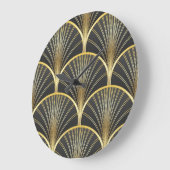 Art Deco Geometric Texture Illustration Große Wanduhr (Winkel)