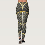 Art Deco Geometric Texture Illustration Leggings (Rückseite)