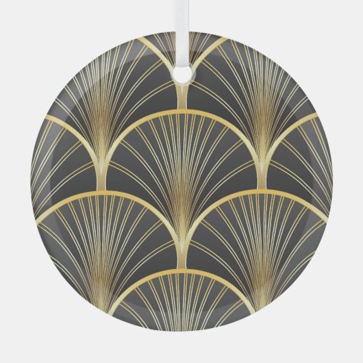Art Deco Geometric Texture Illustration Ornament Aus Glas (Vorderseite)