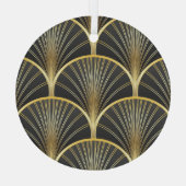 Art Deco Geometric Texture Illustration Ornament Aus Glas (Rückseite)