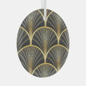 Art Deco Geometric Texture Illustration Ornament Aus Glas (Vorderseite Rechts)