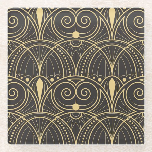Art Deco Geometric Tiles Luxury. Glasuntersetzer (Vorderseite)