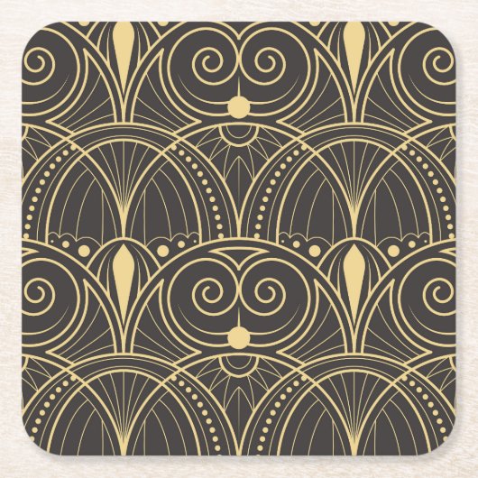 Art Deco Geometric Tiles Luxury. Rechteckiger Pappuntersetzer (Vorderseite)