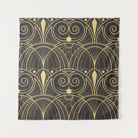 Art Deco Geometric Tiles Luxury. Wandteppich (Vorderseite)