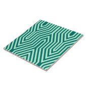 Art Deco Geometric - Türkis und Wasser Fliese (Seite)