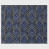 Art Deco Geometric Uplift - Blue Geschenkpapier (Flach)