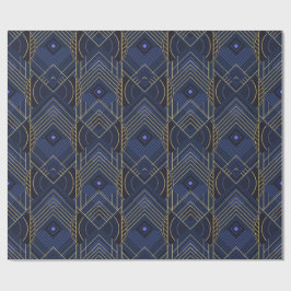 Art Deco Geometric Uplift - Blue Geschenkpapier