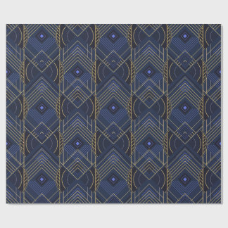 Art Deco Geometric Uplift - Blue Geschenkpapier