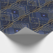 Art Deco Geometric Uplift - Blue Geschenkpapier (Ecke)