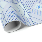 Art Deco Geometric Uplift - Bright Pastel Blue Geschenkpapier (Rolleneckpunkt)