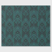 Art Deco Geometric Uplift - Dark Teal Glow Geschenkpapier (Flach)
