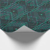 Art Deco Geometric Uplift - Dark Teal Glow Geschenkpapier (Ecke)