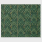 Art Deco Geometric Uplift - Deep Green Geschenkpapier (Flach)