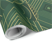 Art Deco Geometric Uplift - Deep Green Geschenkpapier (Rolleneckpunkt)