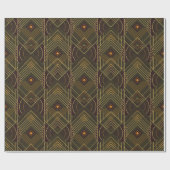 Art Deco Geometric Uplift - Forest Green and Retro Geschenkpapier (Flach)