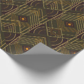 Art Deco Geometric Uplift - Forest Green and Retro Geschenkpapier (Ecke)