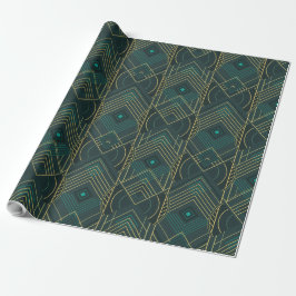 Art Deco Geometric Uplift - Turquoise Teal Geschenkpapier