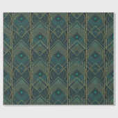 Art Deco Geometric Uplift - Turquoise Teal Geschenkpapier (Flach)