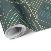 Art Deco Geometric Uplift - Turquoise Teal Geschenkpapier (Rolleneckpunkt)