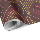 Art Deco Geometric Uplift - Wine Red Geschenkpapier (Rolleneckpunkt)