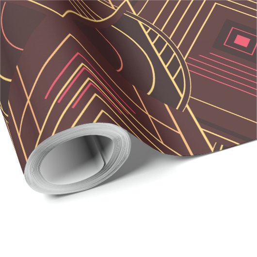 Art Deco Geometric Uplift - Wine Red Geschenkpapier (Rolleneckpunkt)