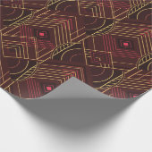Art Deco Geometric Uplift - Wine Red Geschenkpapier (Ecke)