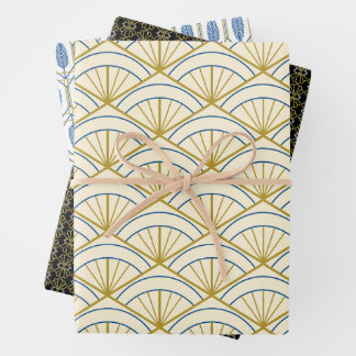 Art Deco Geometric Wrapping Paper Set Geschenkpapier Set