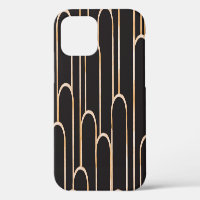 Art Deco Geometrie: Goldene Wasserfarben-Tapete