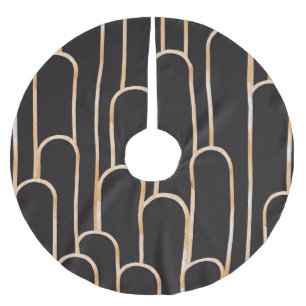 Art Deco Geometrie: Goldene Wasserfarben-Tapete Polyester Weihnachtsbaumdecke