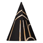 Art-Deco-Geometrie: goldenes Aquarellpapier Partyhütchen (Rückseite)