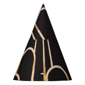 Art-Deco-Geometrie: goldenes Aquarellpapier Partyhütchen (Links)