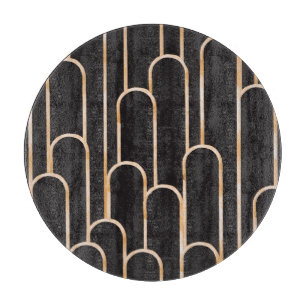 Art-Deco-Geometrie: goldenes Aquarellpapier Schneidebrett
