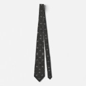 Art Deco Geometrie Schwarz & Silber Luxus-Muster Krawatte (Vorderseite)