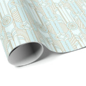 Art Deco geometrisch opulentes Aqua Geschenkpapier (Rolleneckpunkt)