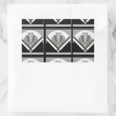 Art Deco geometrisch Rechteckiger Aufkleber (Tasche)